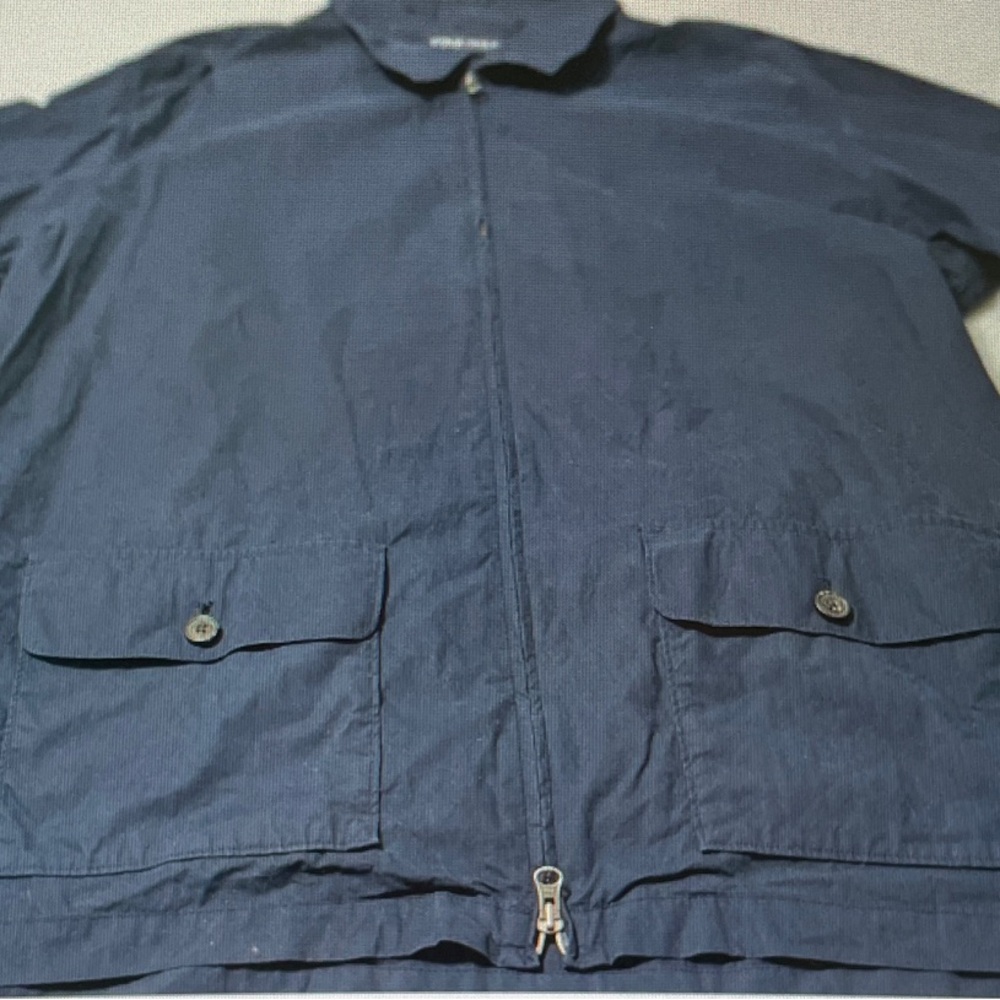 Men's Lightweight Navy Zip Shirt-Jacket with Button-Flap Pockets